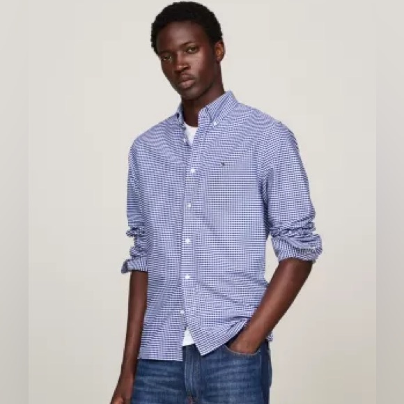 Nautica Other - Nautica Men's Navy and White Checkered Dress Shirt